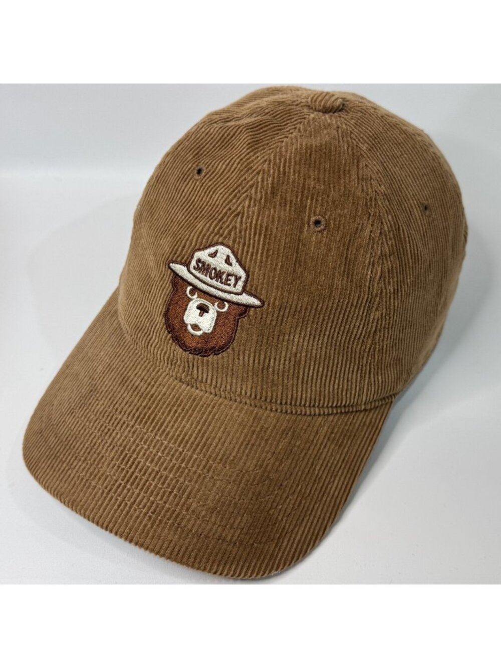 Smokey Bear Brown Corduroy Mad Engine Adjustable Hat Cap US Forest Service